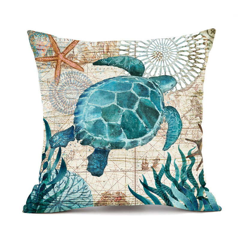 Housses de Coussin Tortue – Déco Bord de Mer
